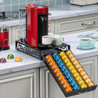 FlagShip Vertuo Pod Holder- Modern Black Metal Coffee Capsule Organizer & Space-Saving Pod Storage for Coffee Machines, Generous 40 Vertuo Pods Capacity