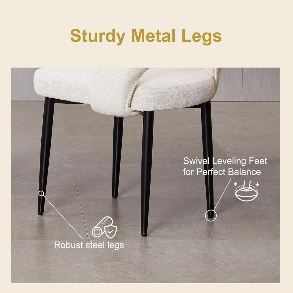 Modern Dining Chairs, Fabric Upholstered Accent Kitchen Chairs with Comfy Pad...