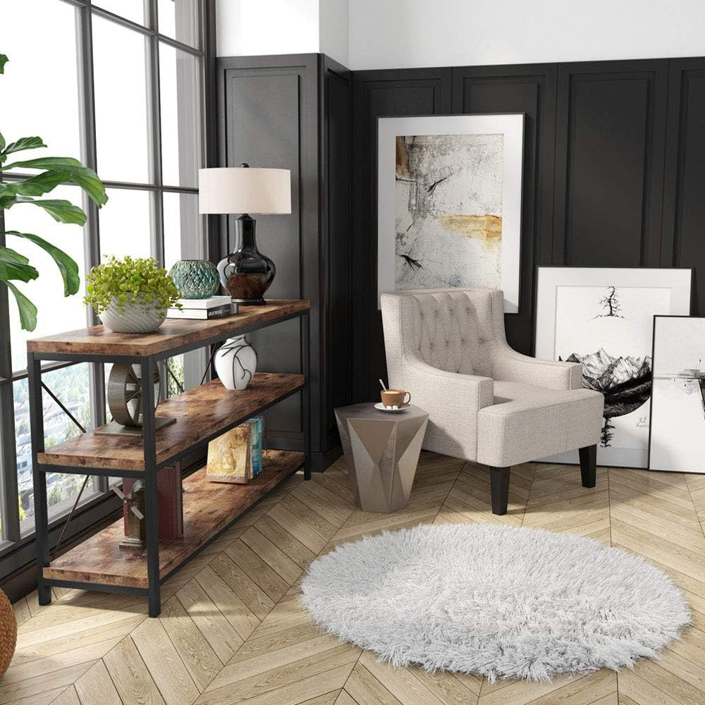 Tribesigns 55 Inches Long Sofa Table with Storage Shelves, 3 Tiers Industrial...