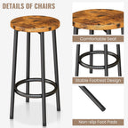 AWQM Kitchen Island with Seating & Storage Shelf, Modern Bar Table and Chairs Set for 2, Wooden Island Table for Kitchen, Dining Table Set for Small Space, Walnut Color