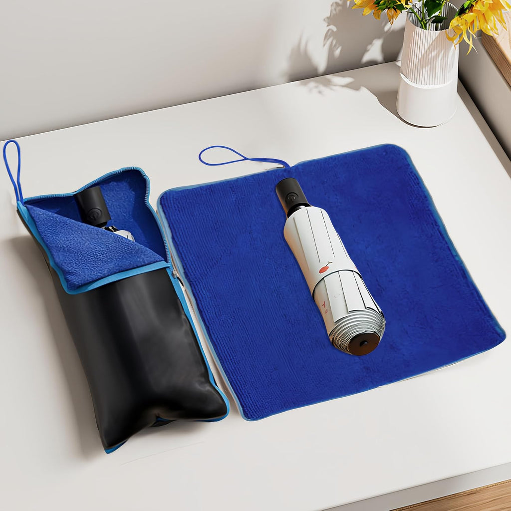 Portable Umbrellas Carry Bag Reversible Wet Umbrella Sleeve Folding Cover Waterproof Pouch Case for Car Storage Travel Home School (Blue)