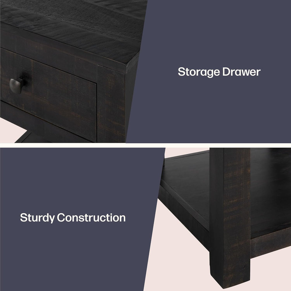Alaterre Furniture Durham Bedroom Nightstand - 20in Small Side Table Set with...