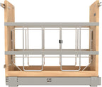 Rev-A-Shelf 5" Pullout Wooden Bakeware Organizer Shelf for Kitchen Cabinets, Pots and Pans Wire Storage Rack w/Soft-Close Slides, 447-BCSC-5C