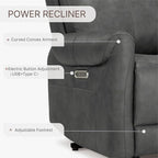 Leather Recliner Chair for Adults Wall Hugger RV Recliner with USB Charging Ports Electric Power Reclining Sofa for Living Room Home Theater Seating Bedroom