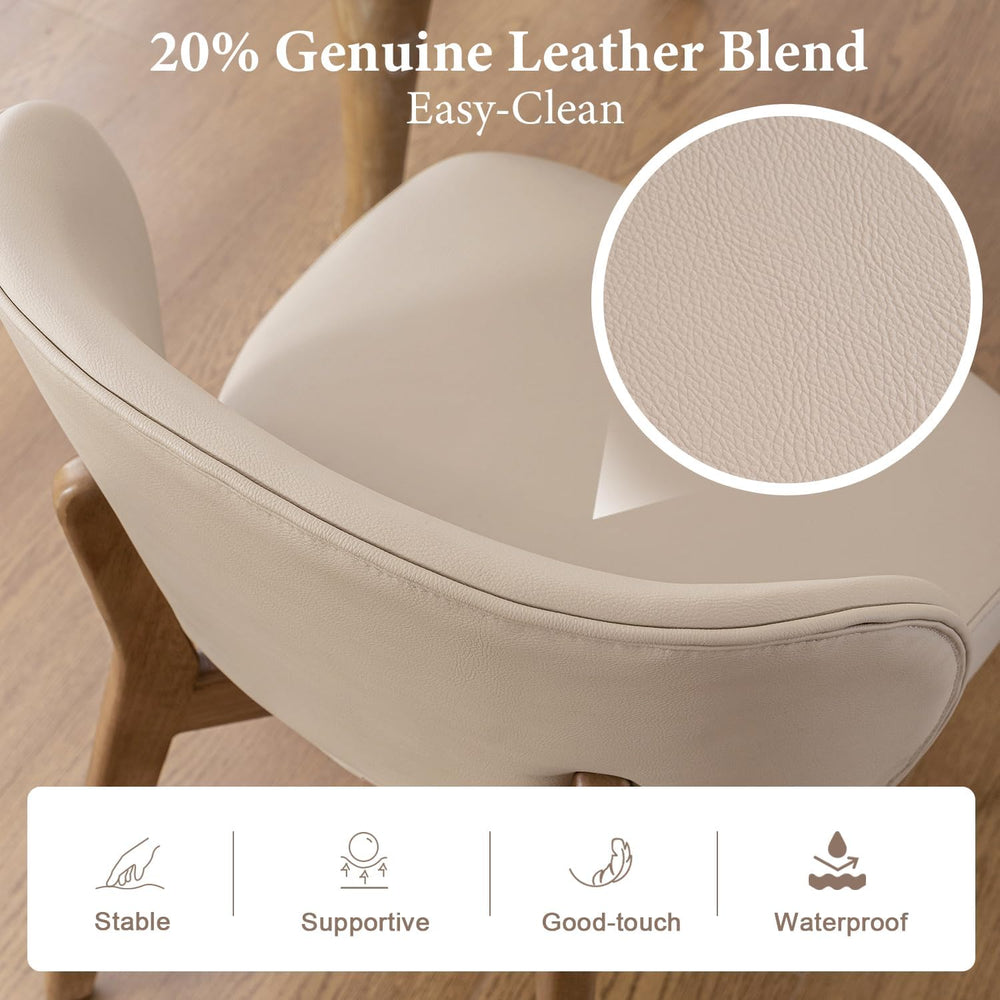 YOUNUOKE Upholstered Dining Chair, Modern PU Leather Dining Room Chair with W...