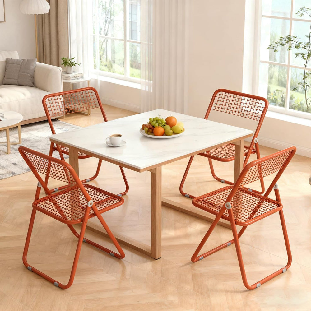 JPBSTO 2 Pack Folding Chair,All Orange Color,Single Piece,Foldable Space - Sa...