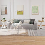 2 PCS Accent Farmhouse End Table, Round Side Table, Tray Top, White