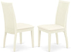 East West Furniture DOIP7-LWH-C 7 Piece Kitchen Table Set Consist of a Rectangle Dining Table with Butterfly Leaf and 6 Linen Fabric Upholstered Dining Chairs, 42x78 Inch, Linen White
