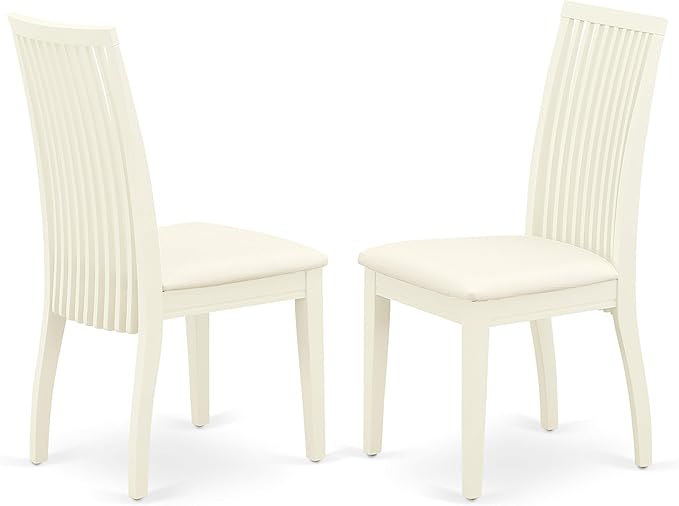 East West Furniture DOIP7-LWH-C 7 Piece Kitchen Table Set Consist of a Rectangle Dining Table with Butterfly Leaf and 6 Linen Fabric Upholstered Dining Chairs, 42x78 Inch, Linen White
