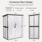 Outdoor Storage Shed with Floor - Waterproof Natural Fir Cabinet with Adjustable Shelves and Double Lock for Anti-Theft - Suitable for Storing Garden Tools and Household Debris (White)