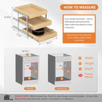 WelFurGeer 3-Tier Pull Out Cabinet Organizer with Soft Close, Heavy-Duty Slide Out Drawers for Cabinets, Pull Out Drawers for Cabinets, Bottom Mount Shelves for Kitchen, Pantry, Bathroom