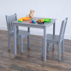 Humble Crew Toddler Table and Chair Set for Kids, Wood Activity Furniture | Sturdy 3 piece playroom or bedroom desk, perfect size for crafts, snacks, homework, and learning, includes 2 matching seats