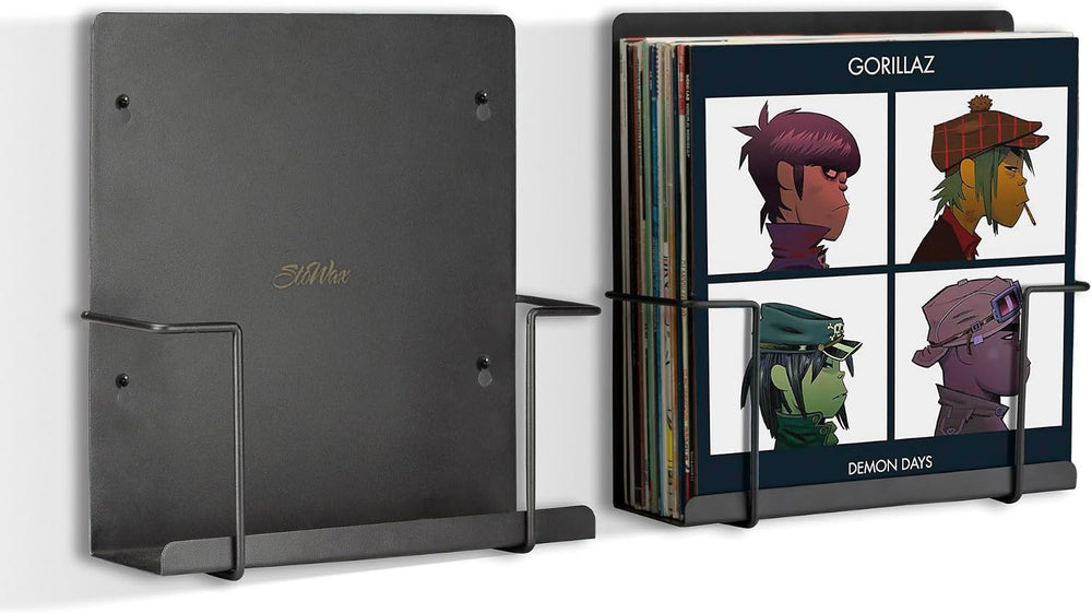 Vinyl Record Storage Wall Mount Display Shelf - Matte Black 2-Pack | Premium ...