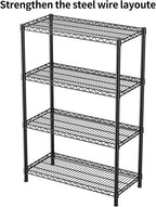 SINGAYE 4 Shelves Wire Storage Shelf 1400LBS Heavy Duty Storage Shelving Unit Metal Organizer Wire Rack Shelving 18" Dx36 Wx59 H Black