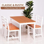 HOMCOM Dining Table Set for 4, 5 Piece Modern Kitchen Table and Chairs, Wood Dining Room Set for Small Spaces, Breakfast Nook, White