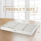 Amylove 2 Pcs Sunglass Organizer Trays Glasses Stackable Jewelry Trays Sunglass Organizer Display Box(18 Grids,Beige)