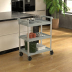 Gray Utility/Bussing Cart with Three Shelves - 32" x 16"