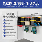 SafeRacks 4x8 Overhead Garage Storage Rack Heavy Duty - Hammertone (24"-45") - Holds 600 lb