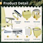Aluminum Beach Chair Oxford Fabric 100kg Capacity Khaki | Seat Height 20.1 cm, 19.7" x 16.5" Seat, Silver Aluminum Frame, Lightweight Portable, Outdoor Use