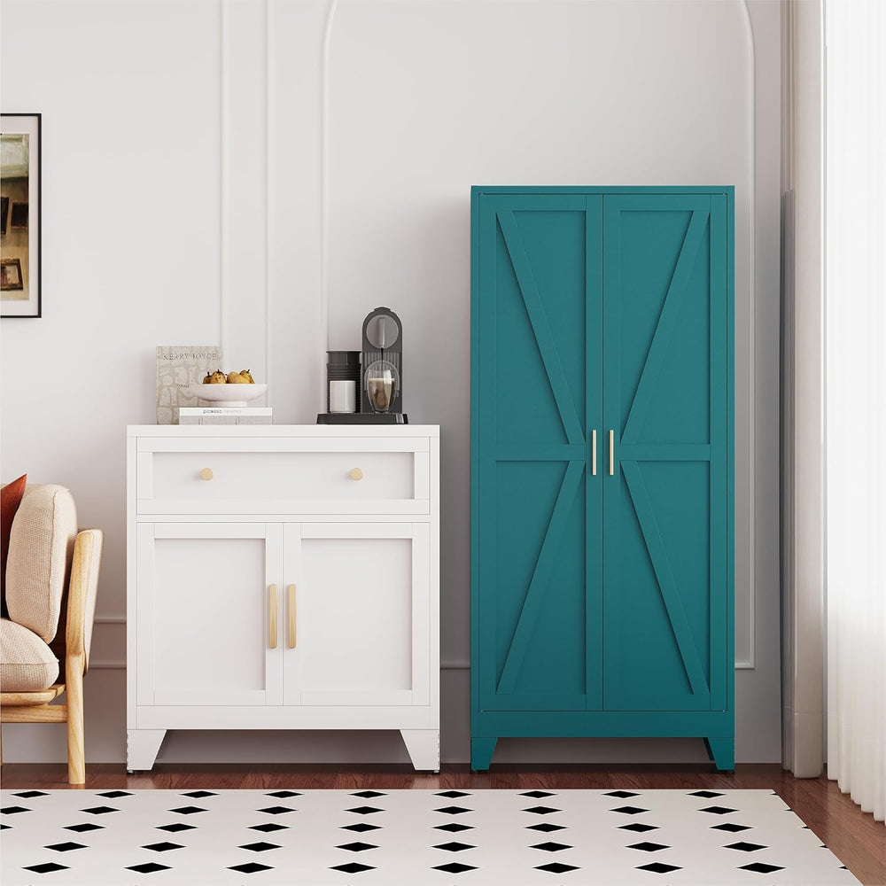 QINPTWUT 61" Metal Storage Cabinet, 4-Tier Kitchen Pantry with 3 Adjusta...