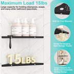 10" Bathroom Corner Shelf, 2 Pack Recessed Shower Shelf Caddy, SUS304 Stainless Steel Shelf Wall Mount Triangular, No Drilling Matte Black