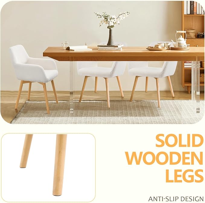 Mid Century Modern Dining Chairs Set of 2 & 4 & 6 Comfy Accent Chair ...
