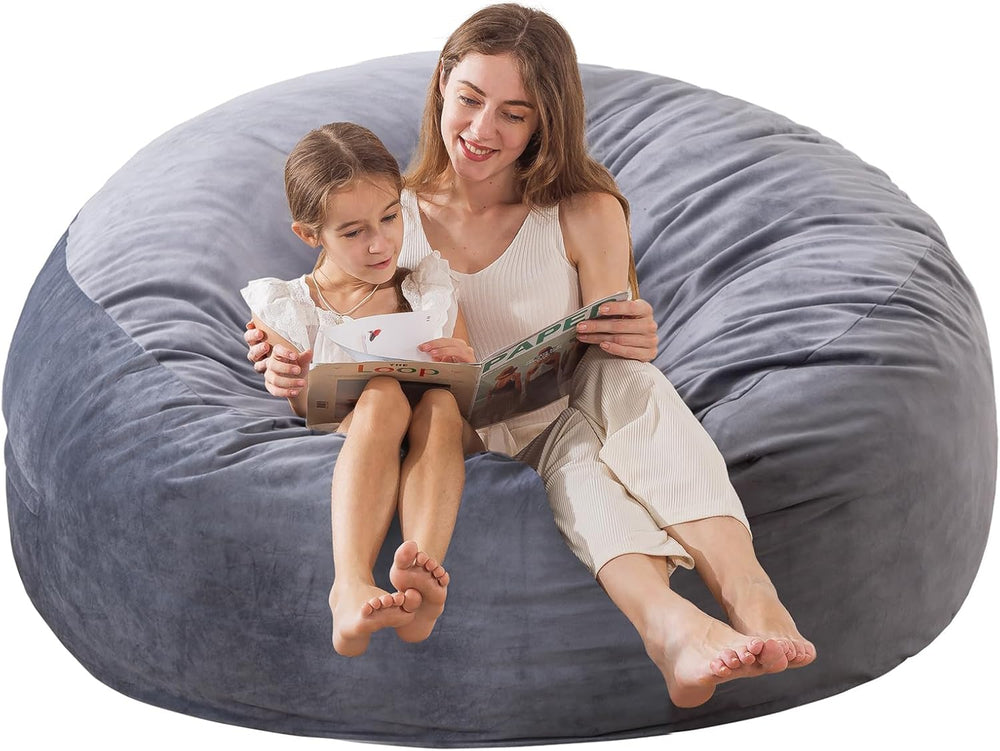3 ft Bean Bag Chair, Bean Bag Chairs for Adults,3 Foot,Dark Grey | Memory Foa...