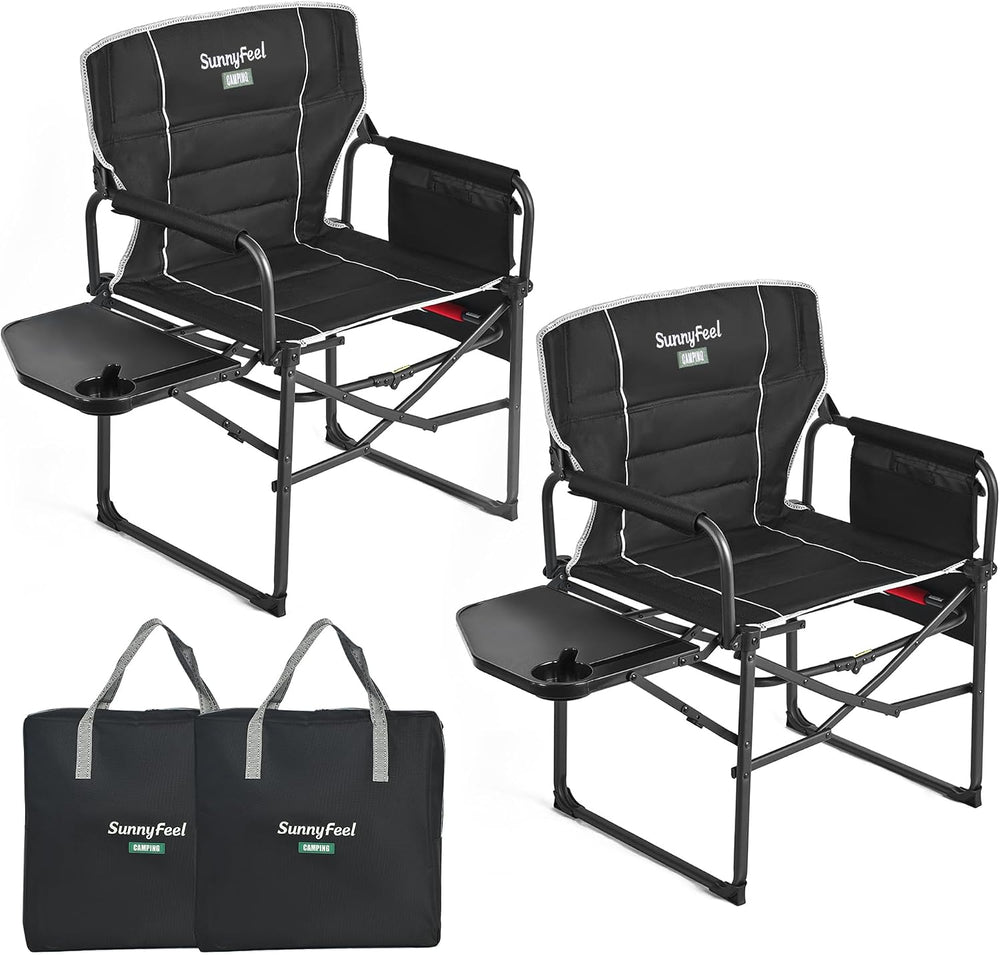 SUNNYFEEL Oversized Directors Camping Chair for Adults with Side Table | Padd...