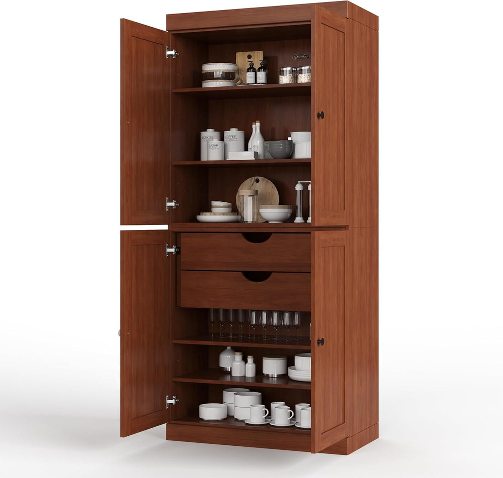 Palace Imports Solid Wood Kitchen Pantry Cabinet - 71.5" H x 32" W ...