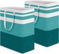 HomeHacks 2-Pack Large Laundry Basket, Waterproof, Freestanding Laundry Hamper, Collapsible Tall Clothes Hamper with Extended Handles for Clothes Toys in the Dorm and Family (Green, 125L)