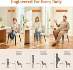Upholstered Dining Chairs Set of 2 Modern Kitchen Chairs Chenille Fabric Dining Room Chairs High-Back Padded Dining Chairs with Metal Legs for Kitchen Dining Room Restaurant Cafe Hotel, Beige