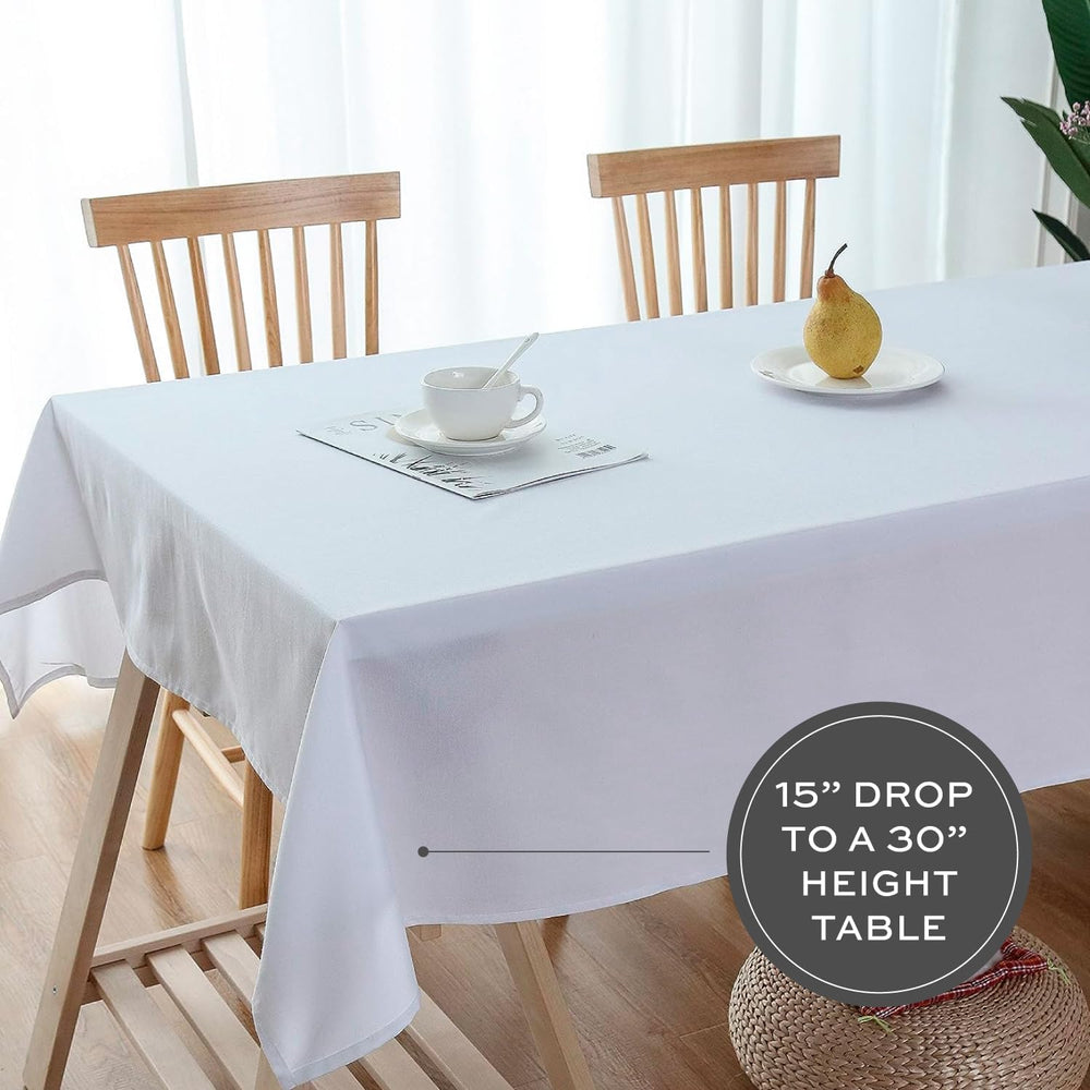 WEALUXE White Table Cloths for 6 Foot Rectangle Tables, 6 Pack, 60x102