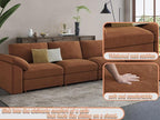 EASE MOOSE White Chenille Sectional Modular Sofa,Oversized L Shape Sectional Couch Wide Deep Modular Sofa Couch,Brown