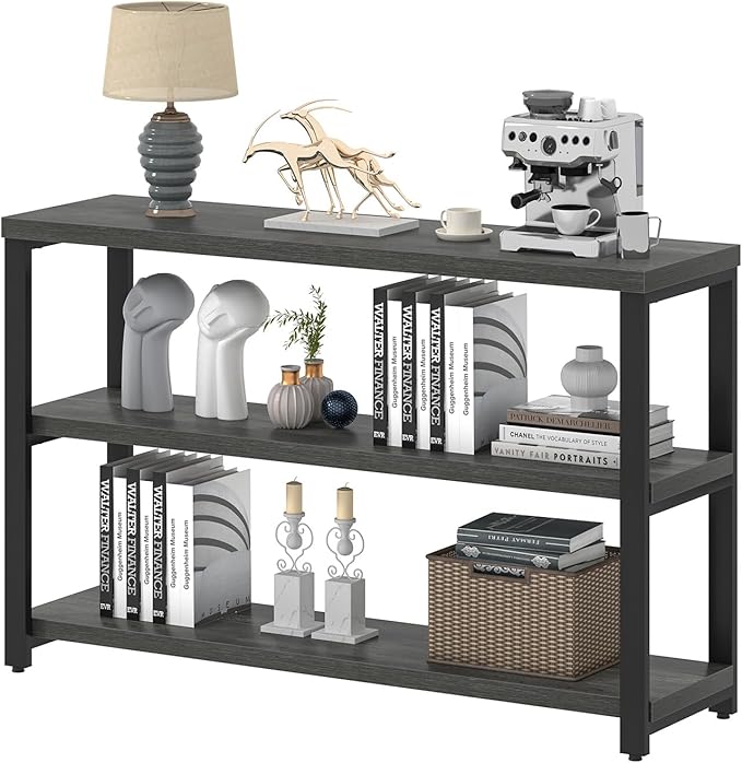 EXCEFUR Rustic Console Tables for Entryway, Sofa Table with 3 Tier Storage Sh...