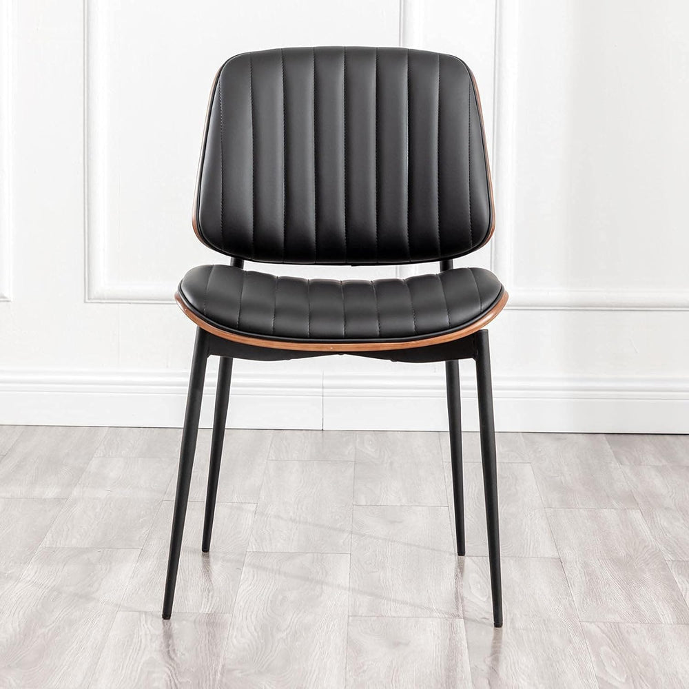 LUNLING Dining Chairs Set of 4 Mid Century Modern Retro Faux Leather Chair wi...