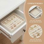 Ring Tray for Jewelry Storage Small Velvet Organizer Box with Inserts Dividers and Slots Mini Jewelry Display Trays with Earring Holder Insert Stackable Trays for Rings and Accessories