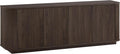 Henn&Hart Fluted TV Stand for TVs up to 75" with 2 Storage Cabinets with an Adjustable Shelf for Living Room, Family Room, or Office, Warm Brown