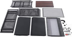 60x32x141.5cm 5-Tier Kitchen Storage Cabinet, Mobile Microwave Stand with Flip-Up Doors - Black Freestanding Kitchen Bakers Rack for Pantry, Bathroom Organizer