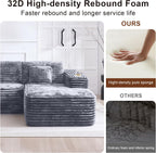 Cloud Sectional Couch with L-Shape Chaise, Modern Modular Sofa with Deep Seat, Built-in Cup Holder & Storage Pocket for Living Room Bedroom, No Assembly Required (Light Gray, Left Facing Chaise)