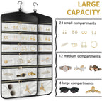 CHICECO Hanging Jewelry Organizer With Zippered Pockets,40 Pockets Travel Jewelry Organizer Storage for Cloest,Wall,Door