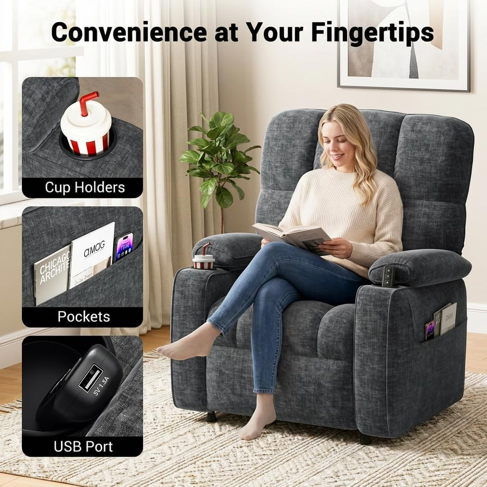 Pipishell Power Recliner Chair for Adults, One-Touch Synchronized Reclining, ...