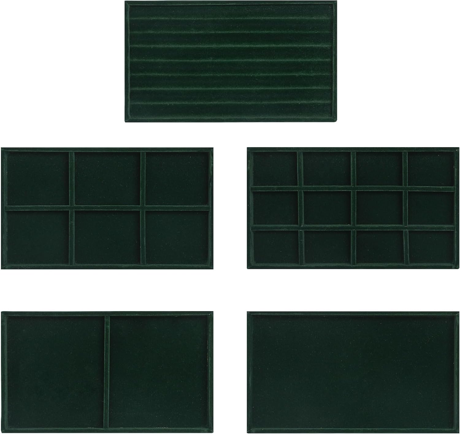 Frebeauty Extra Large Acrylic Jewelry Box for Women 5 Layers Clear Jewelry Organizer Velvet Earring Box with 5 Drawers Rings Display Case Necklaces Holder Tray for Women Girls(Blackish Green)