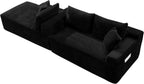 95" L-Shaped Cloud Sectional Couch, Left Facing Modular Compressed Boneless Sectional Sofa with Chaise Lounge, Plush Corduroy Boneless Corner Sofa for Living Room