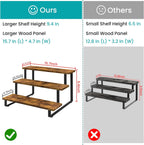 ELITEROO 3 Tier Wooden Display Rack, Portable Products Display Stand, 3 Step Straight Display Shelves for Retail Table Top, Counter Top, Craft Shows, Farmers Market, Tradeshows, Vendors