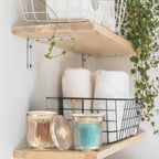 2 Pack Glass Qtip Holder with Lid, Qtip Dispenser Bathroom Storage Jars- Glass Apothecary Jars for Cotton Ball, Swab, Pads, Floss Picks, Bathroom Accessories Organization and Vanity Organizer (Amber)