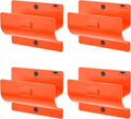 Ladder Holders - Set of 4 Garage Hooks - Orange Wall Mount Heavy Duty Ladder Hangers and Brackets