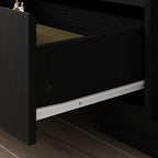FAMAPY Extendable TV Console Table Modern TV Cabinet with Drawers, Contemporary Media Storage Console Table for Living Room Black (65.4-106.3”W x 15.7”D x 15.4”H)