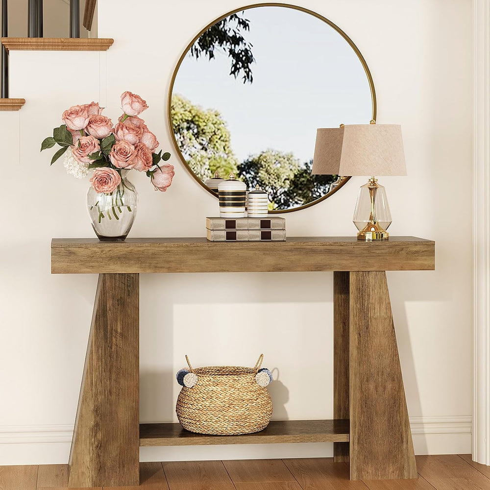 47.24" Farmhouse Entryway Console Table, Narrow Sofa Table Behind Couch,...