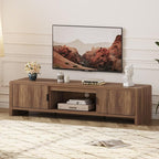 FATORRI TV Stand for 75/65/55 Inch TVs, Farmhouse Entertainment Center with Storage, Wood Waveform Fluted-Door Television Media Console for Living Room,Bedroom (63" W, Walnut)
