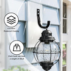 KURUI Large Metal Wall Hooks for Hanging Living Room/Bedroom/Garage, 14Pcs Garage Organization and Storage Heavy Duty Hook for Tool Coat Backpack Bag, 40 LB Black Wall Mount Hanges for Outdoor Indoor